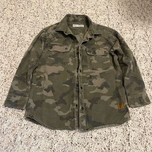 Zara Kids Olive & Dark Green Camo Jean Jacket